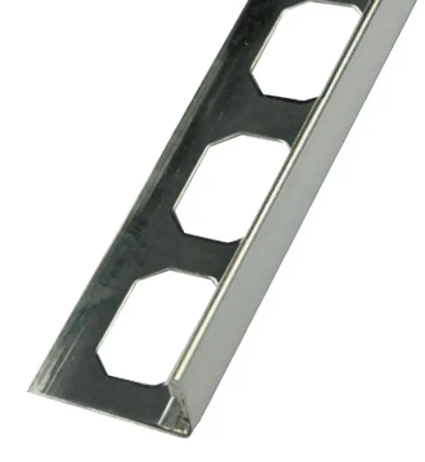 Laticrete - LS5 Tile L-Shape Edge Profile Stainless Steel Gloss (V2) - 9/16" (15 mm) x 8' 2-1/2"