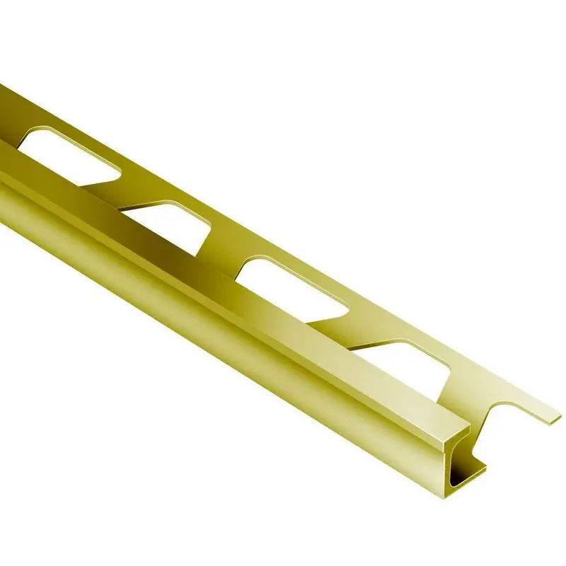 Schluter - DECO Decorative Edge-protection Profile Wide Reveal - Brass 1/2" (12.5 mm) x 8' 2-1/2"