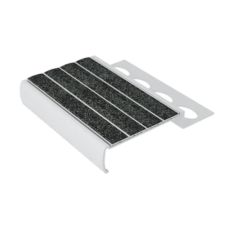 Kinesik - Ecoglo Tile nosing with N3070 Black non-slip strip insert. 10mm Rise. 8ft Length