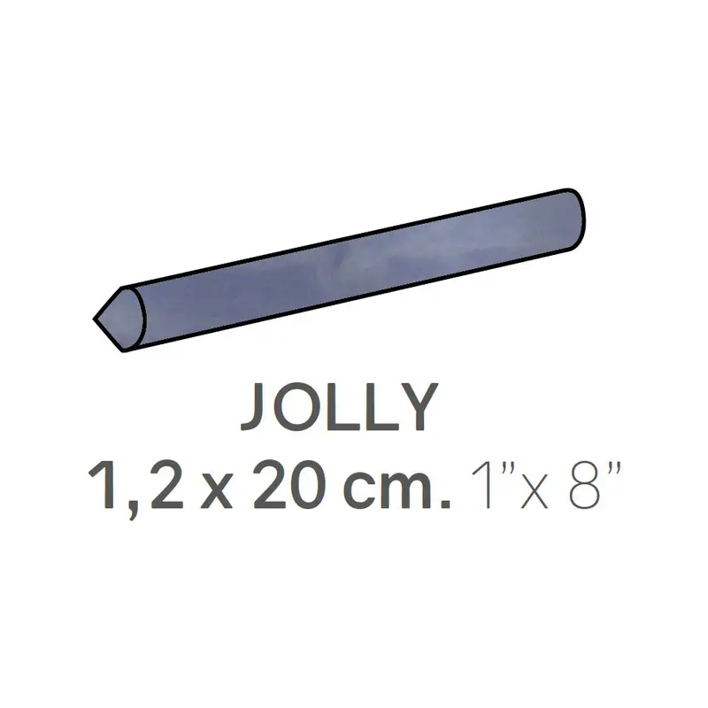 Centura Ceramic Wall Molding Jolly Masia Blue Glossy 1" x 8"