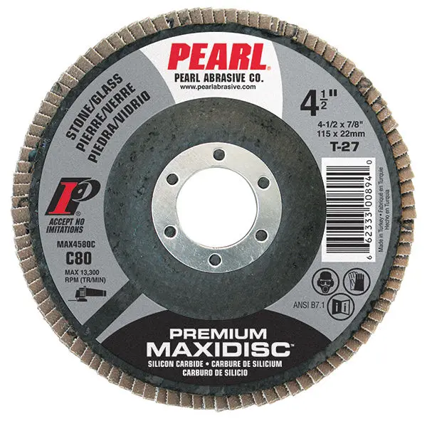Pearl Abrasive - C80 For Stone And Non-ferrous Metal 4" x 5/8"