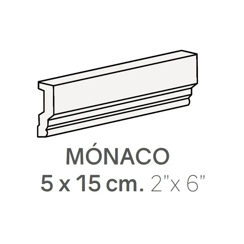 Centura Ceramic Wall Molding Monaco Metro White Matte 2" x 6"