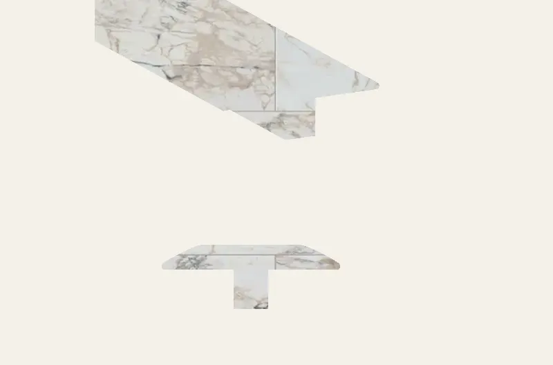 Fuzion Vinyl Dynamix XL Tile Blanc T-Molding 94-1/2"