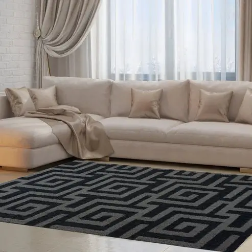 Calgary Micro Fiber Shaggy Gray Area Rug – 5'2" x 7'5"