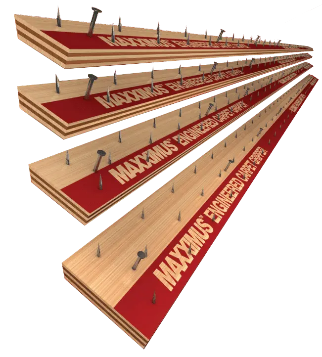 Traxx - 7/8" Regular Premium Birch Tack Strip for Concrete Subfloor - 5/8" x 10 Gauge Nail - 400 feet