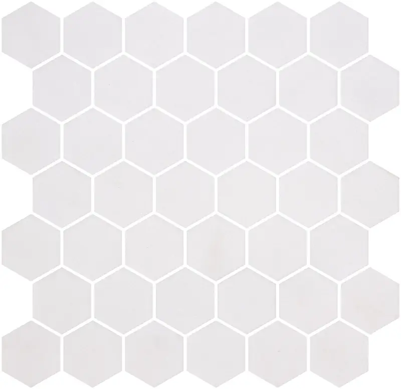 Centura Mosaic Tiles Hex XL NatureGlass Matte White 12" x 12"