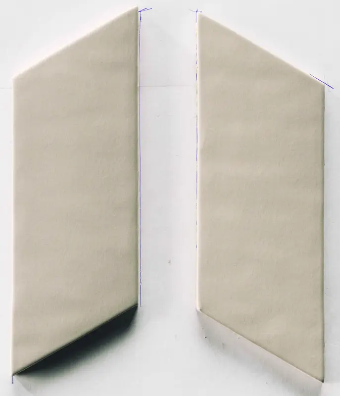 Italbec Floor Tiles New Panal Chevron Gauche Cream Matte 3" x 7"
