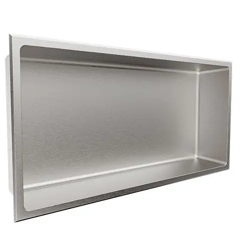 Nautika - Shower Niche without Shelves Stainless Steel Brushed 12" x 24"