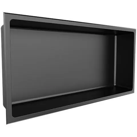 Nautika - Shower Niche without Shelves Stainless Steel Black 12" x 24"