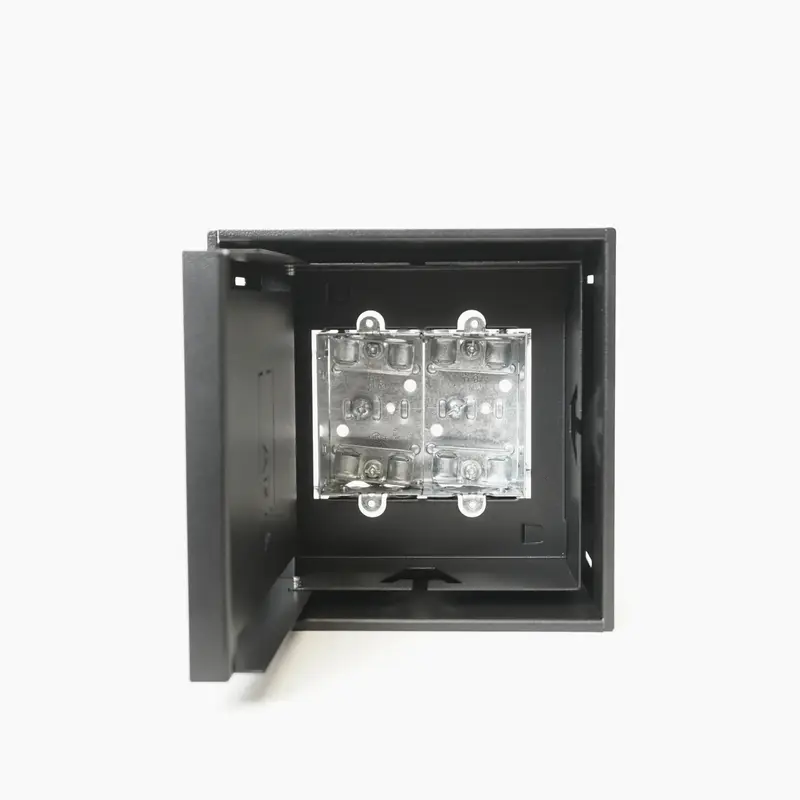 Fittes - Receptacle Mount No-See 2 Gang Black Matte
