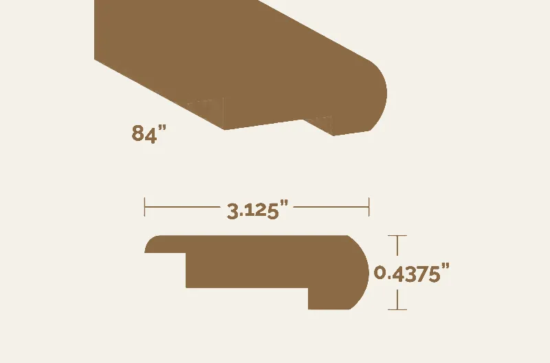 Lauzon Collection Hardwood White Oak Chelsea Cream Matte Stair Nose Round 84"