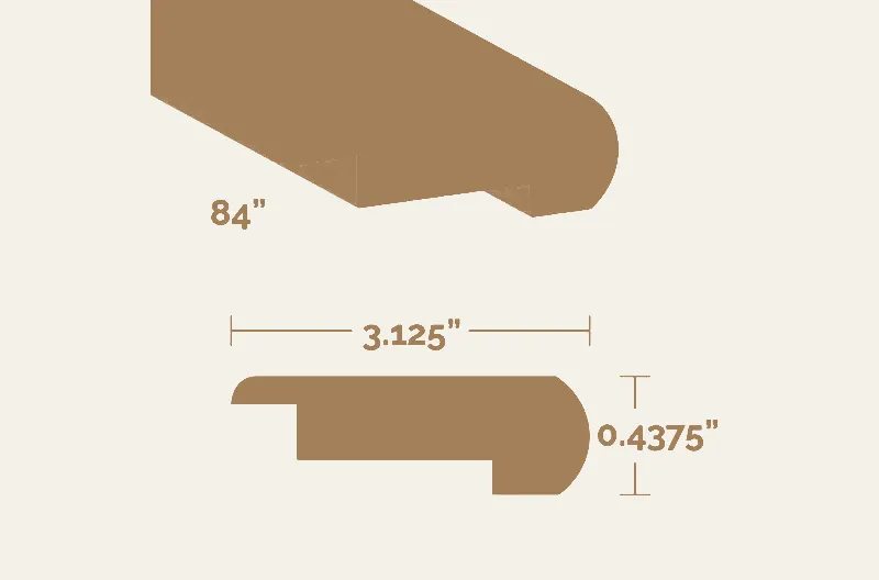 Lauzon Collection Hardwood White Oak Exposed Oak Matte Stair Nose Round 84"