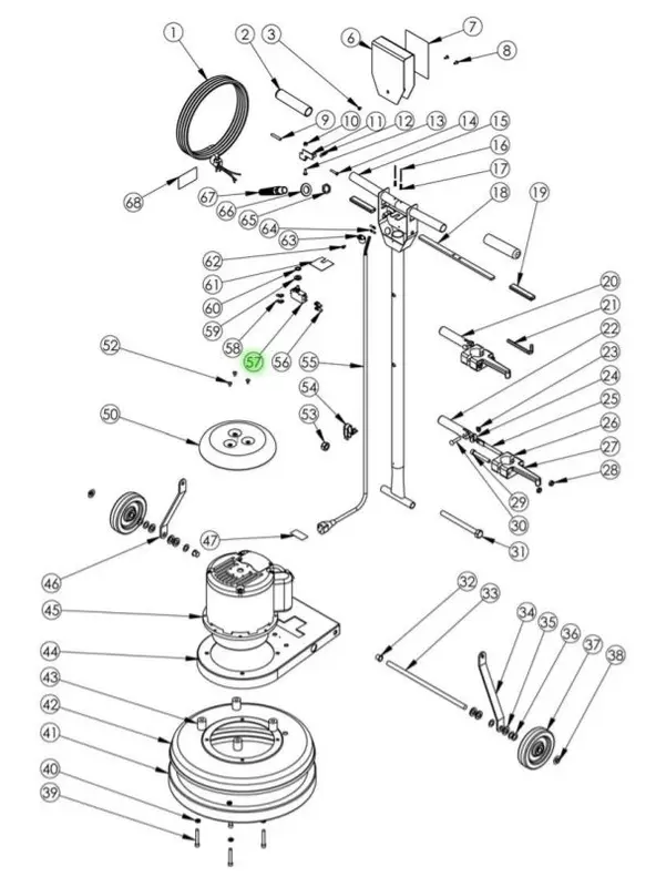 Pearl Abrasive - Switch, DPST, Pushbutton for No. HEX1BFRHD