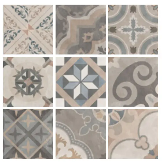 Centura Floor Tiles Patchwork Classic Mix Matte 8" x 8"