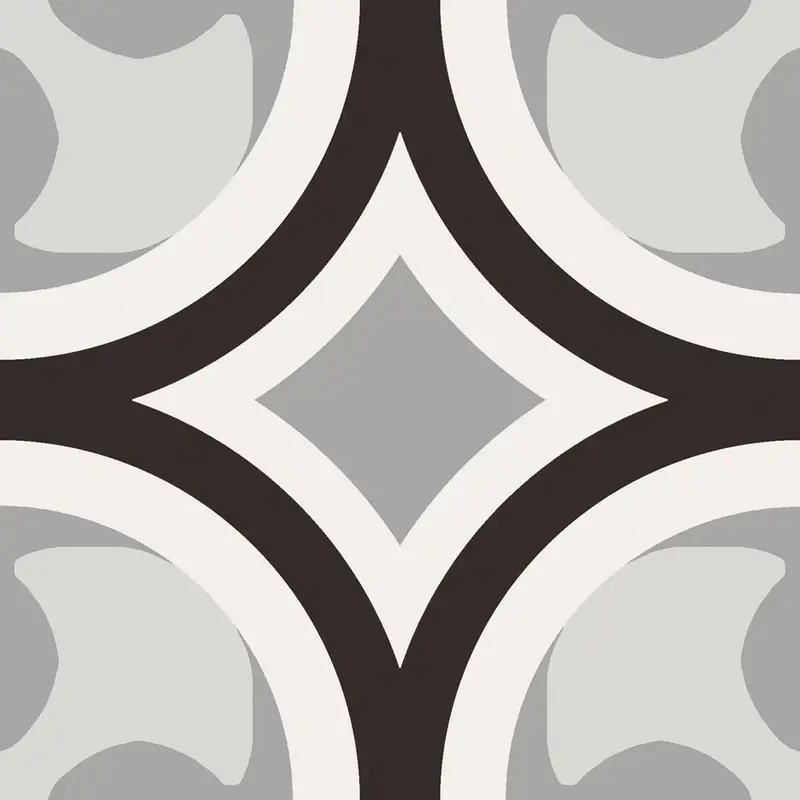 Centura Floor Tiles Patchwork Black & White 01 Matte 8" x 8"