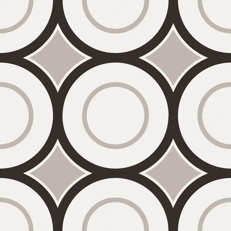 Centura Floor Tiles Patchwork Black & White 05 Matte 8" x 8"