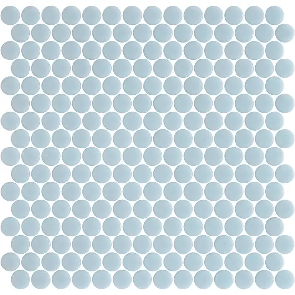 Centura Mosaic Tiles Penny Natureglass Matte Pale Blue 11" x 11"