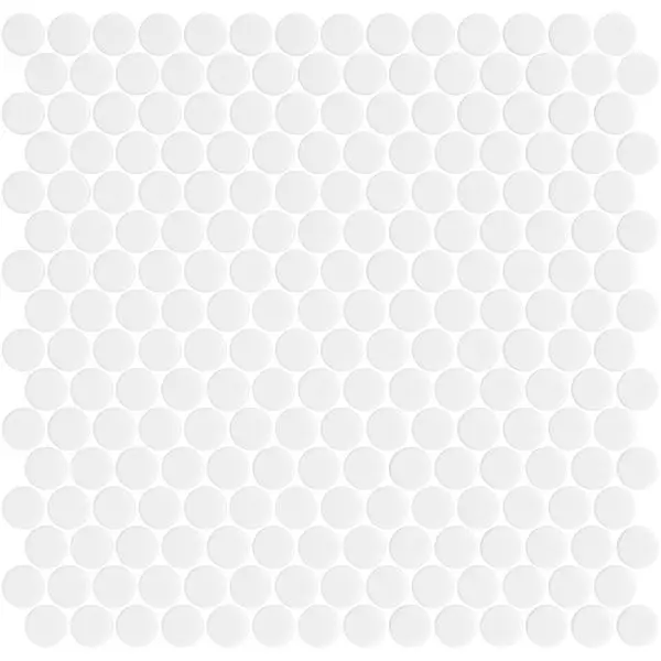 Centura Mosaic Tiles Penny Natureglass Matte White 11" x 11"