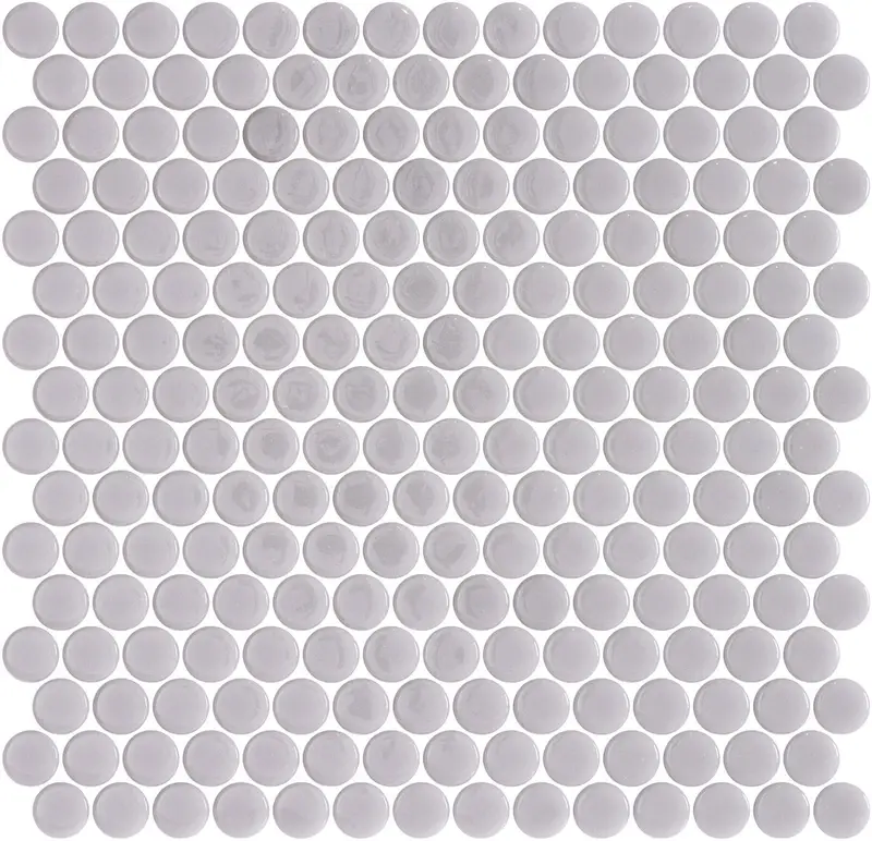 Centura Mosaic Tiles Penny Shiny Glossy Smooth Grey 11" x 11"