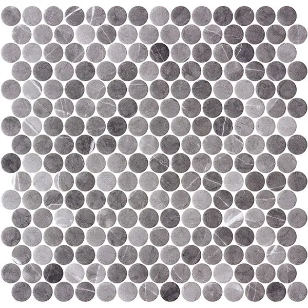 Centura Mosaic Tiles Penny Ecostone Matte Grafito 11" x 11"