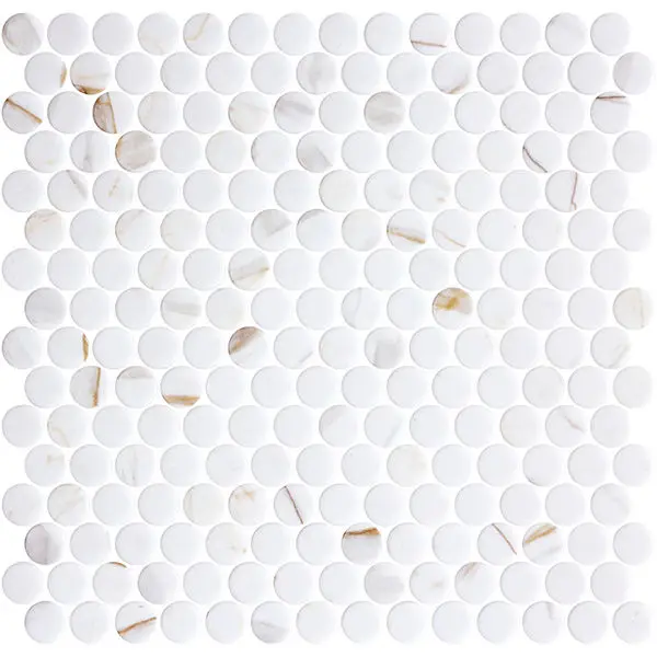 Centura Mosaic Tiles Penny Ecostone Matte Calacatta Gold 11" x 11"