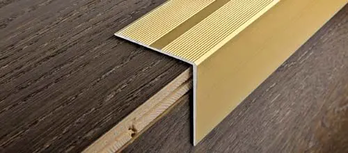 Progress Profiles - Stair Nose with Adhesive Proend Anodized Aluminum Gold (48 mm) 1-7/8" x 8' 10-5/16"