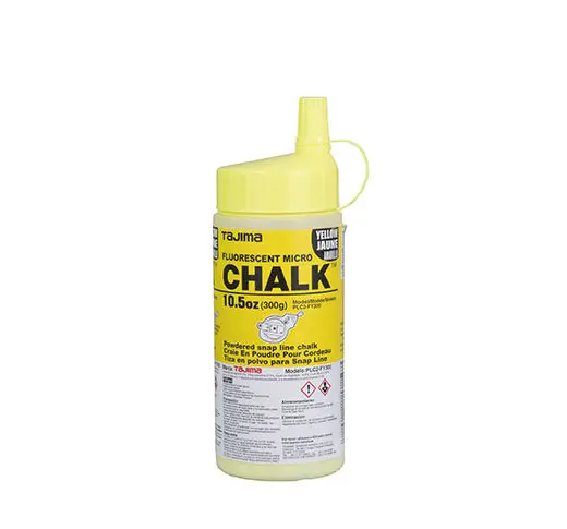 Tajima Permanent Snap Line Marking Powder Fluorescent Micro Chalk Yellow 10.5 oz