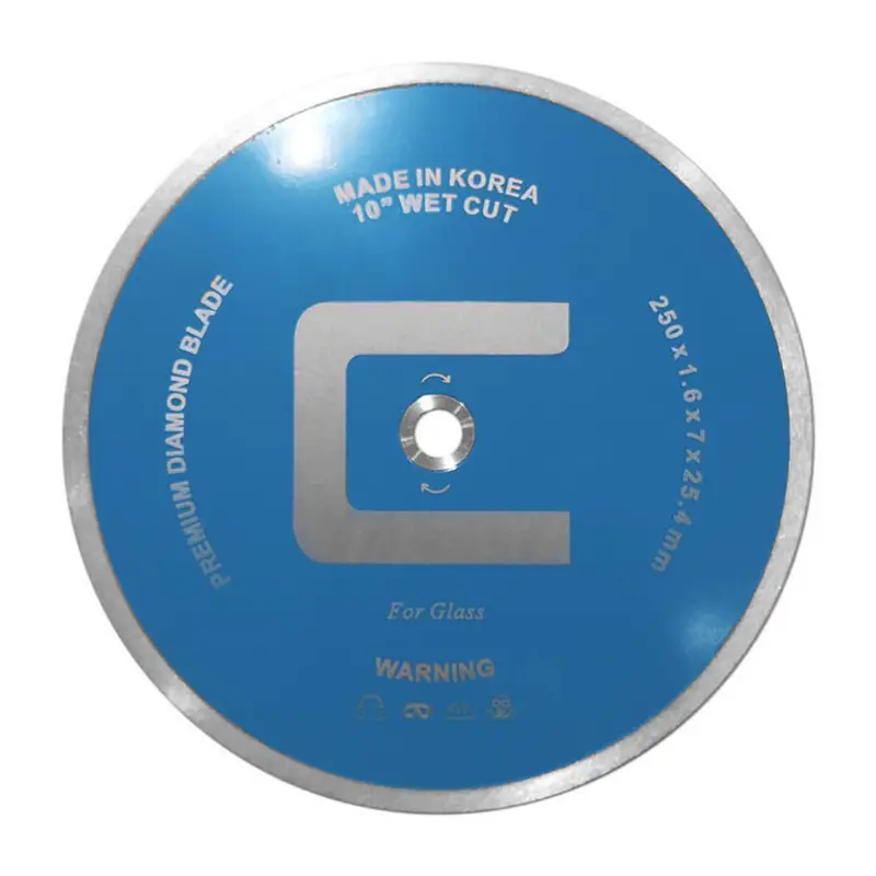 Centura Wet Glass Saw Blade with Continuous Rim Diamond 10"