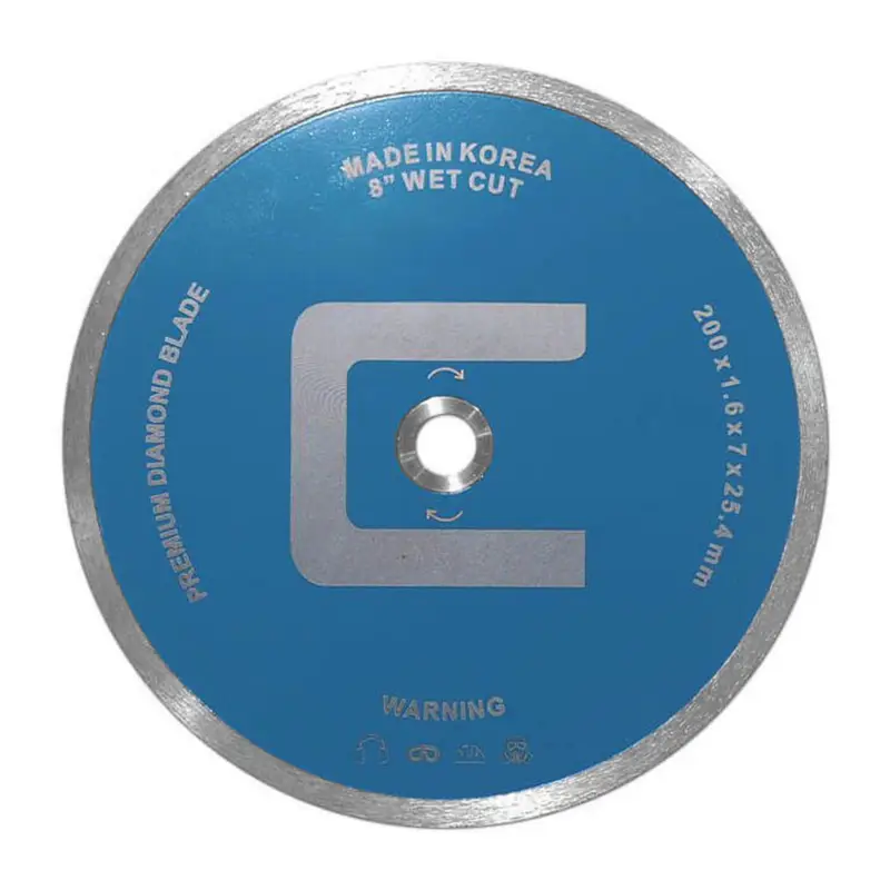 Centura Wet Glass Saw Blade with Continuous Rim Diamond 8"