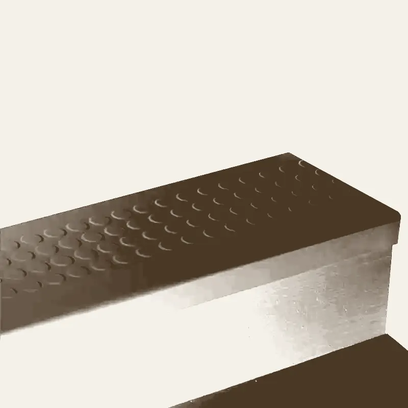 Tarkett Angle Fit Rubber Stair Treads - VIRNRD 28 SQ Raised Round #28 Medium Grey Black grit tape