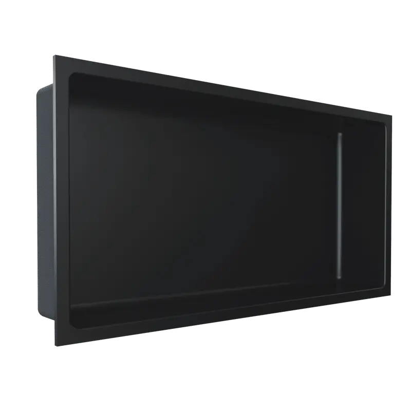 Fusion - Shower Niche Stainless Steel Black 12" x 24"