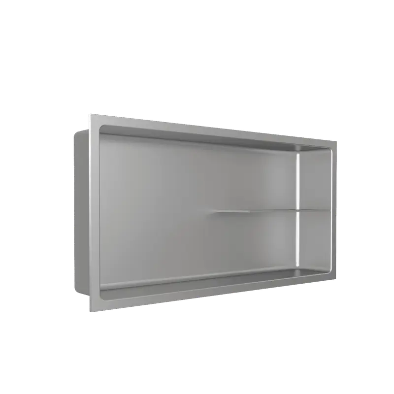 Fusion - Shower Niche with Half Shelf Stainless Steel 12" x 24"