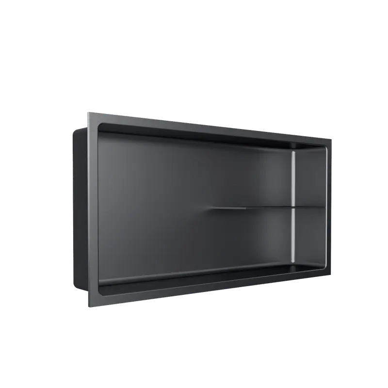 Fusion - Shower Niche with Half Shelf Stainless Steel Nano 12" x 24"
