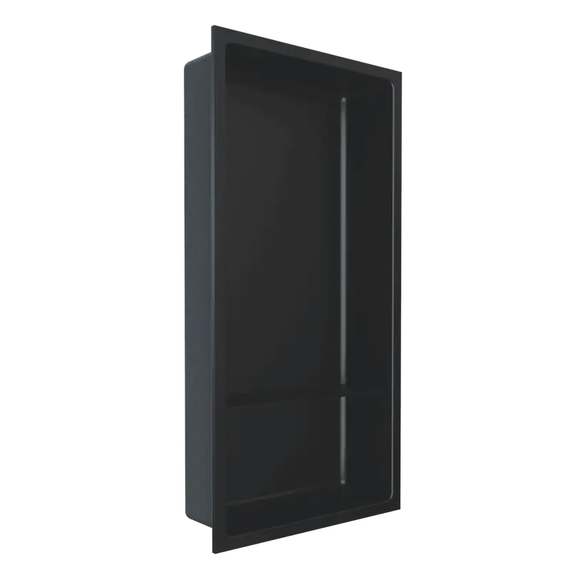 Fusion - Shower Niche with Shelf Stainless Steel Black 12" x 24"