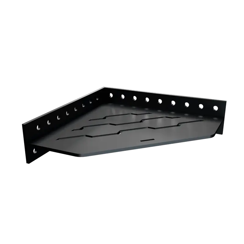 Fusion - Corner Shower Shelf Stainless Steel Black 7.7" x 7.7"