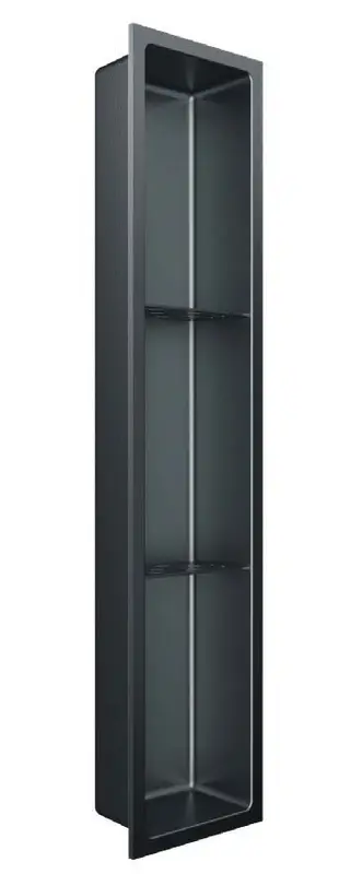 Fusion - Shower Niche with two Shelves Stainless Steel Nano 8" x 36"