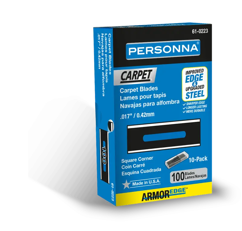 Traxx - Personna Slotted Square Corner Carpet Blade 0.017" (Pack of 100)