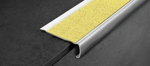 Progress Profiles - Tile Stair Nose with Adhesive Prostyle Grip Acc Satined Stainless Steel (20 mm) 25/32" x 1-9/16" x 8' 10-5/16"