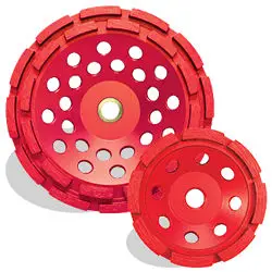 Pearl Abrasive - P2 Pro-V Concrete & Masonry Swirl Cup Wheel, 14 Segments 4" x 5/8" - 11"