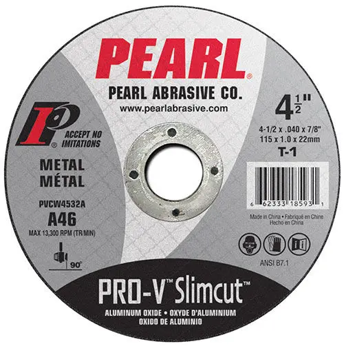 Pearl Abrasive - PRO-V Slim Cut Aluminum Oxide Type 1 - 6" x 0.045" x 7/8"