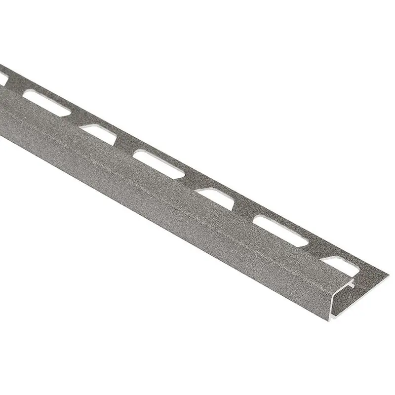 Schluter - QUADEC Square Edge Trim - Aluminum Stone Grey 1/2" (12.5 mm) x 8' 2-1/2"