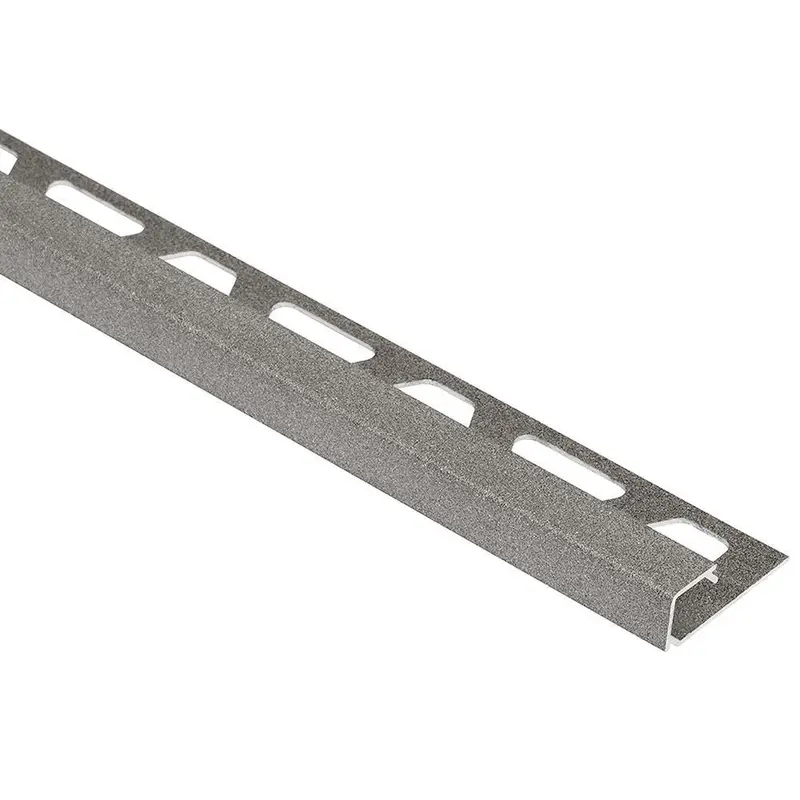Schluter - QUADEC Square Edge Trim - Aluminum Stone Grey 5/16" (8 mm) x 8' 2-1/2"
