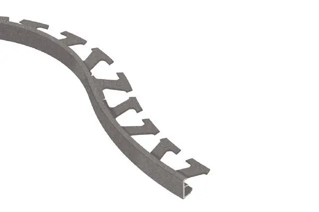 Schluter SCHIENE Wall Radius Edge Profile with Minimum Reveal Aluminum Pewter 7/16" (11 mm) x 8' 2-1/2"