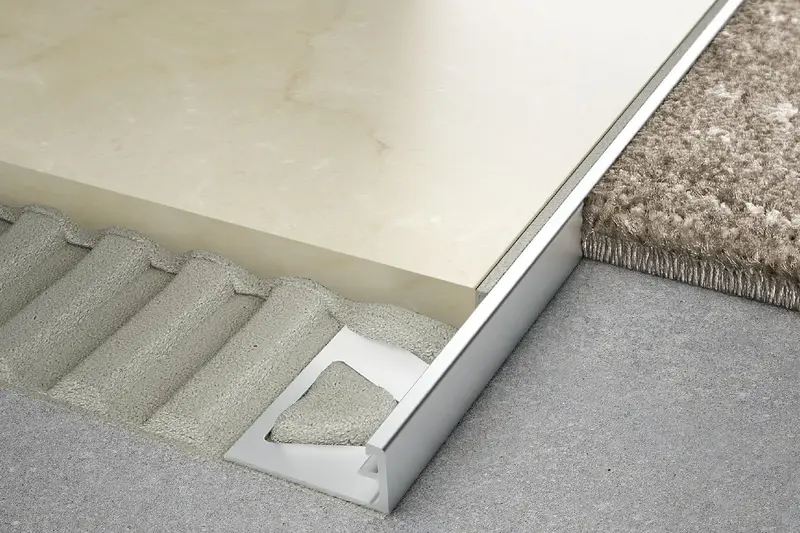 Schluter SCHIENE Floor Radius Edge Profile with Minimum Reveal Aluminum 1/4" (6 mm) x 8' 2-1/2"