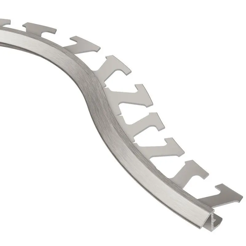 Schluter - RENO-TK Radius Reducer Profile - Aluminum Anodized Brushed Nickel 3/8" (10 mm) x 8' 2-1/2"