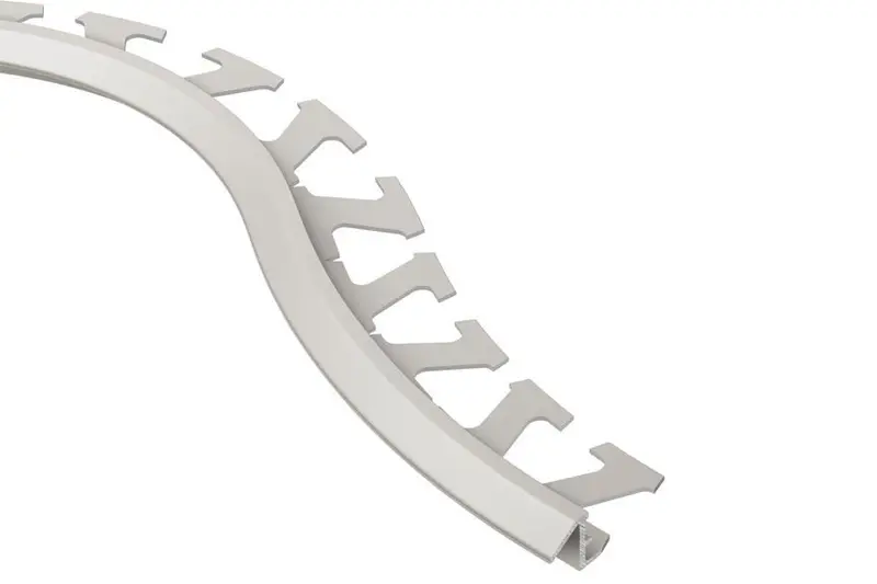 Schluter RENO-TK Radius Reducer Profile Anodized Aluminum Satin Nickel 1/2" (12.5 mm) x 8' 2-1/2"
