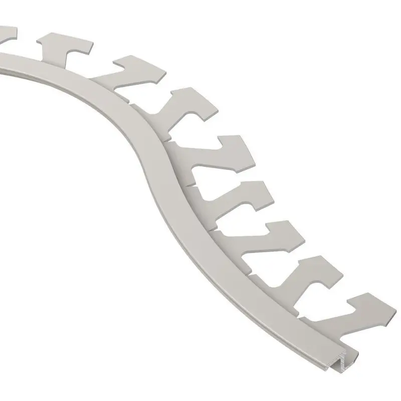 Schluter RENO-TK Radius Reducer Profile Anodized Aluminum Satin Nickel 1/4" (6 mm) x 8' 2-1/2"