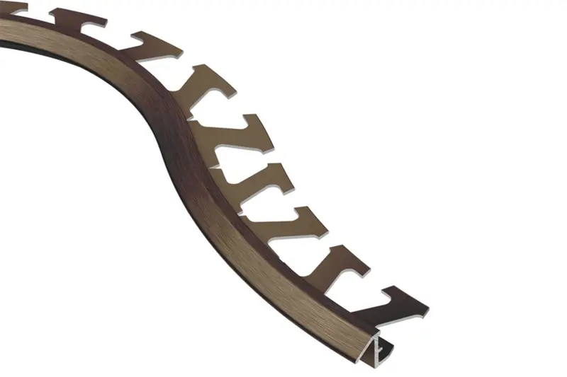 Schluter - RENO-TK Flexible Tile Reducer Aluminum Anodized Brushed Antique Bronze 5/16" (8 mm) x 8' 2-1/2"