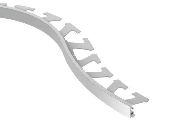 Schluter JOLLY Wall Edge Trim with 3/8" Radius Satin Anodized Aluminum 3/8" (10 mm) x 8' 2-1/2"