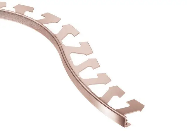 Schluter - JOLLY Wall Flexible Edge Trim Anodized Aluminum Brushed Copper 3/8" x 8' 2-1/2"